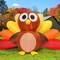 GOOSH 6.7 FT Long Thanksgiving Inflatables Turkey Baby with Built-in LEDs